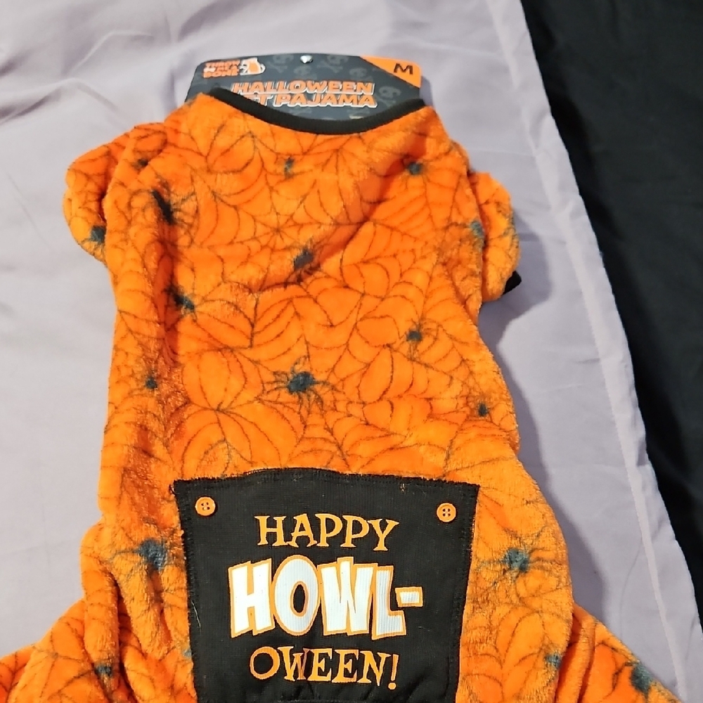 Orange and Black Dog Halloween Costume Plush Clothing